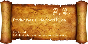 Podwinetz Menodóra névjegykártya
